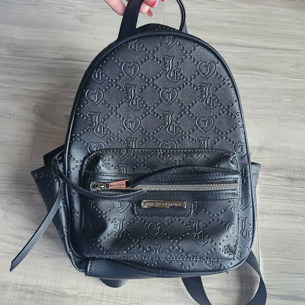 EUC JUICY COUTURE JC Embossed Small Black Backpack 🎀🖤